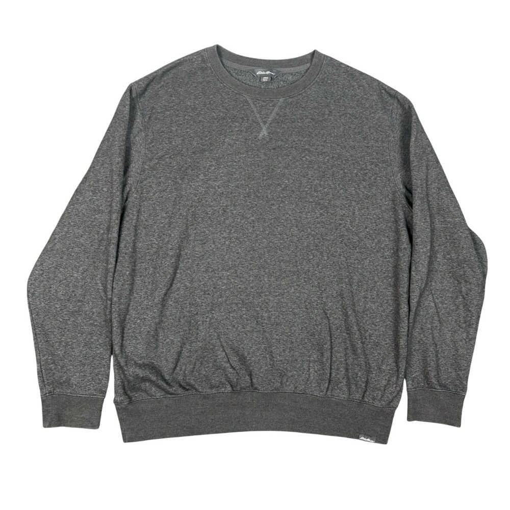 EDDIE BAUER Sweater Mens XL Outdoor Outfitter Cotton Pullover Jumper Gray HK VTG